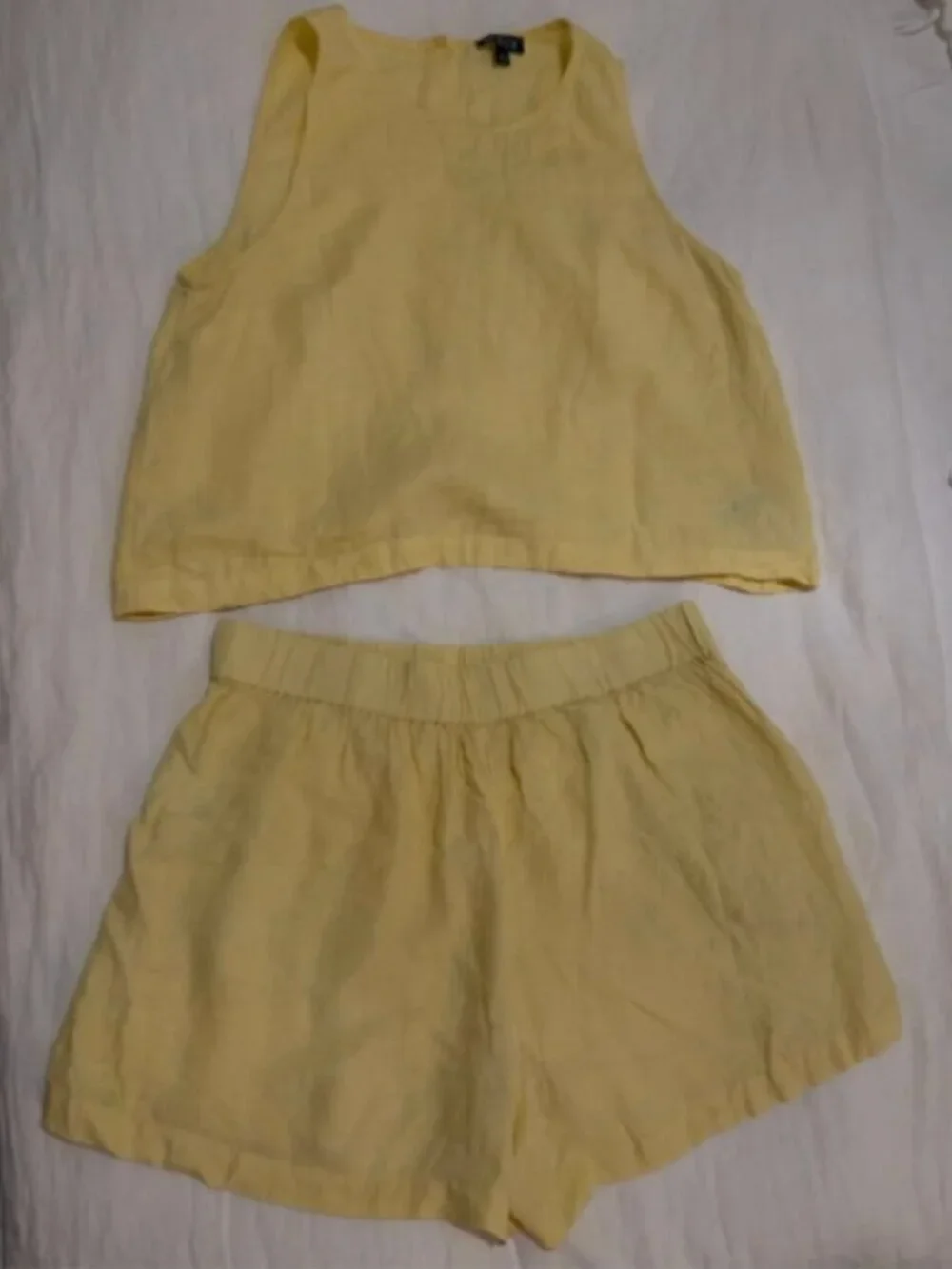 J. Crew Pale Yellow Linen Blend Women’s Shorts